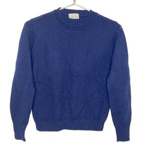 Vintage Bobbie Brooks Navy Wool Sweater Crew Neck